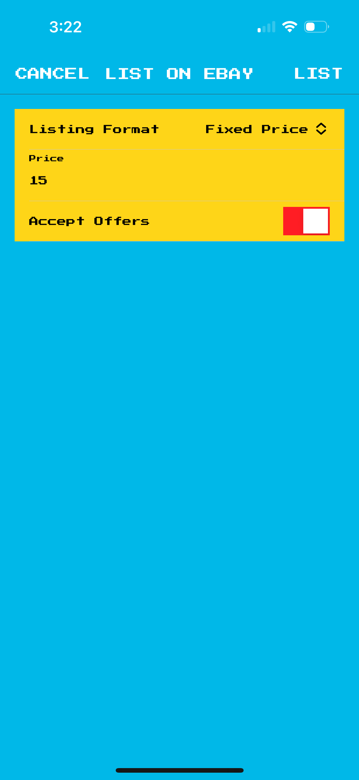 List your card