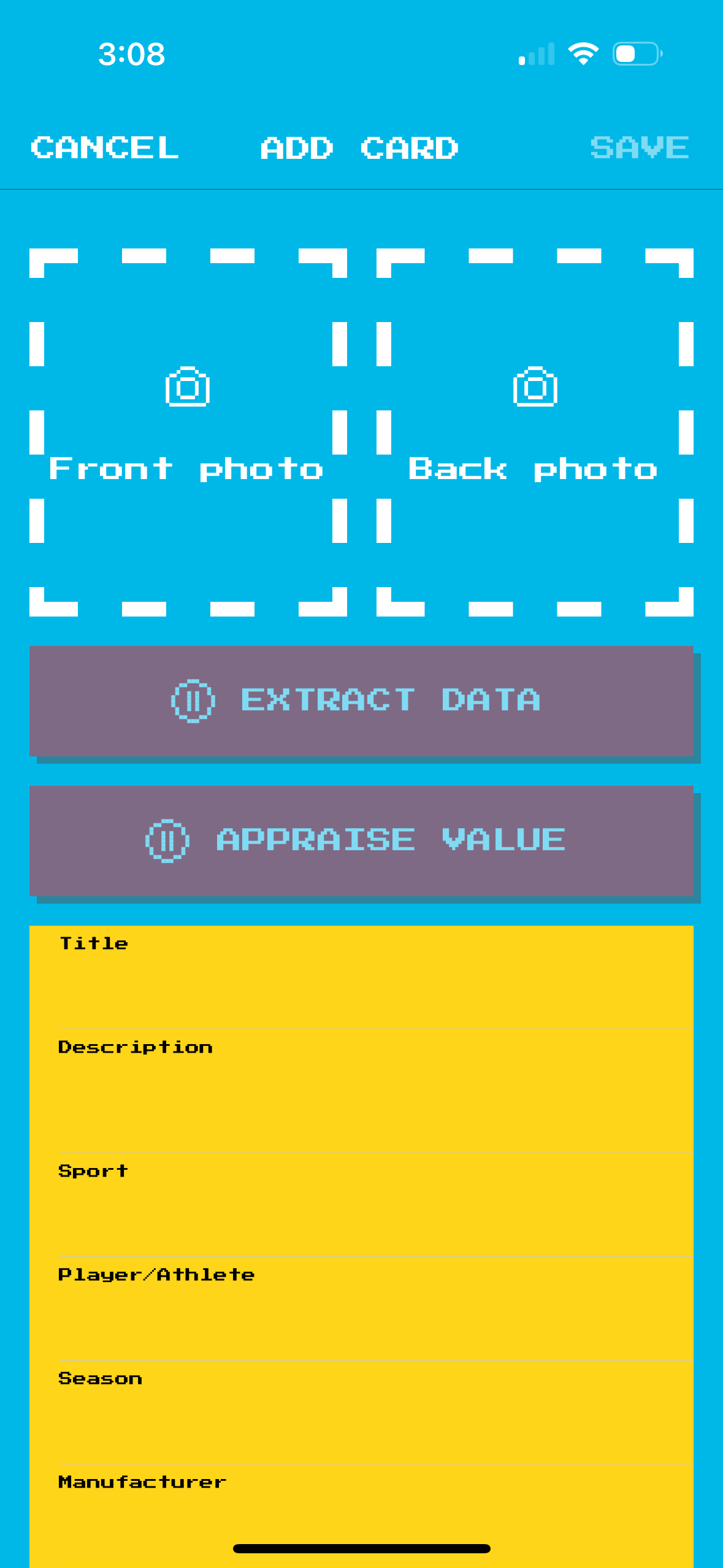 Take photos of your card
